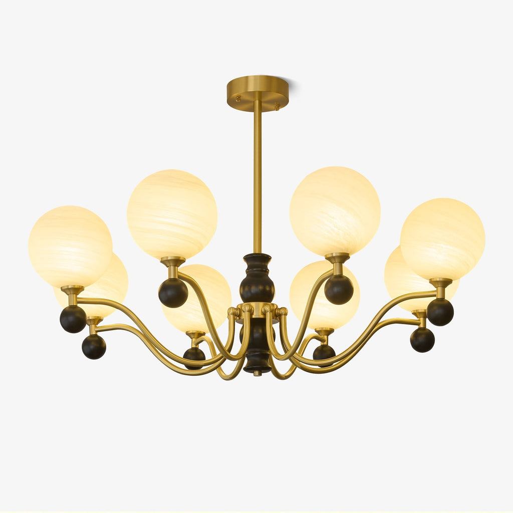 aether-sphere-chandelier-anzaz-Walnut Color & Brass & White-1