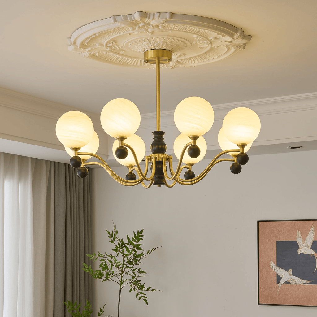 aether-sphere-chandelier-anzaz-Walnut Color & Brass & White-2