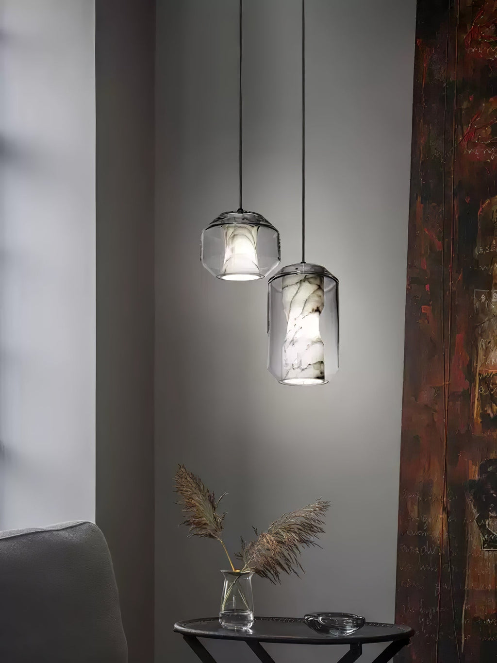 alabaster-glass-cylinder-pendant-light-anzaz-Clear & White-11