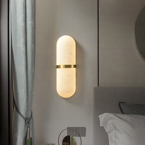 alabaster-pill-wall-light-anzaz-Black & Warm Light-2