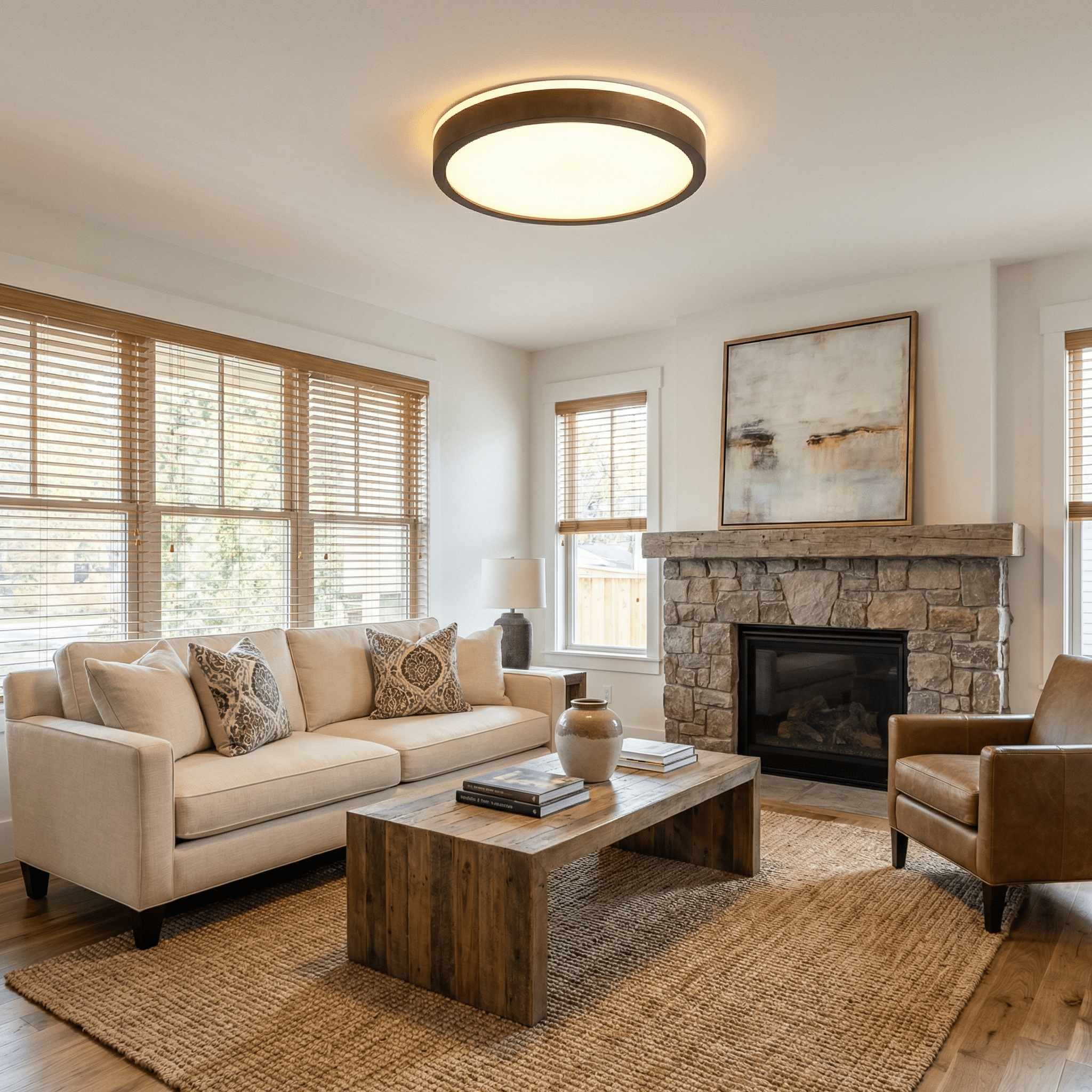 alder-frame-ceiling-lamp-anzaz-Walnut Wood Color & White-2