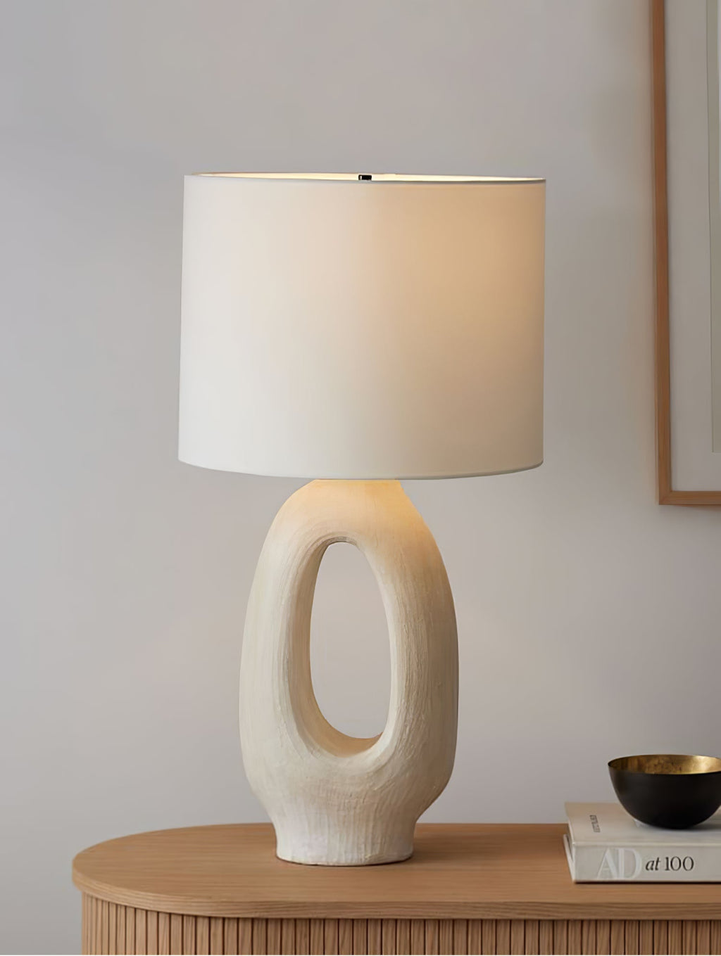 amara-sculptural-table-lamp-anzaz-Black & White Lampshade-3