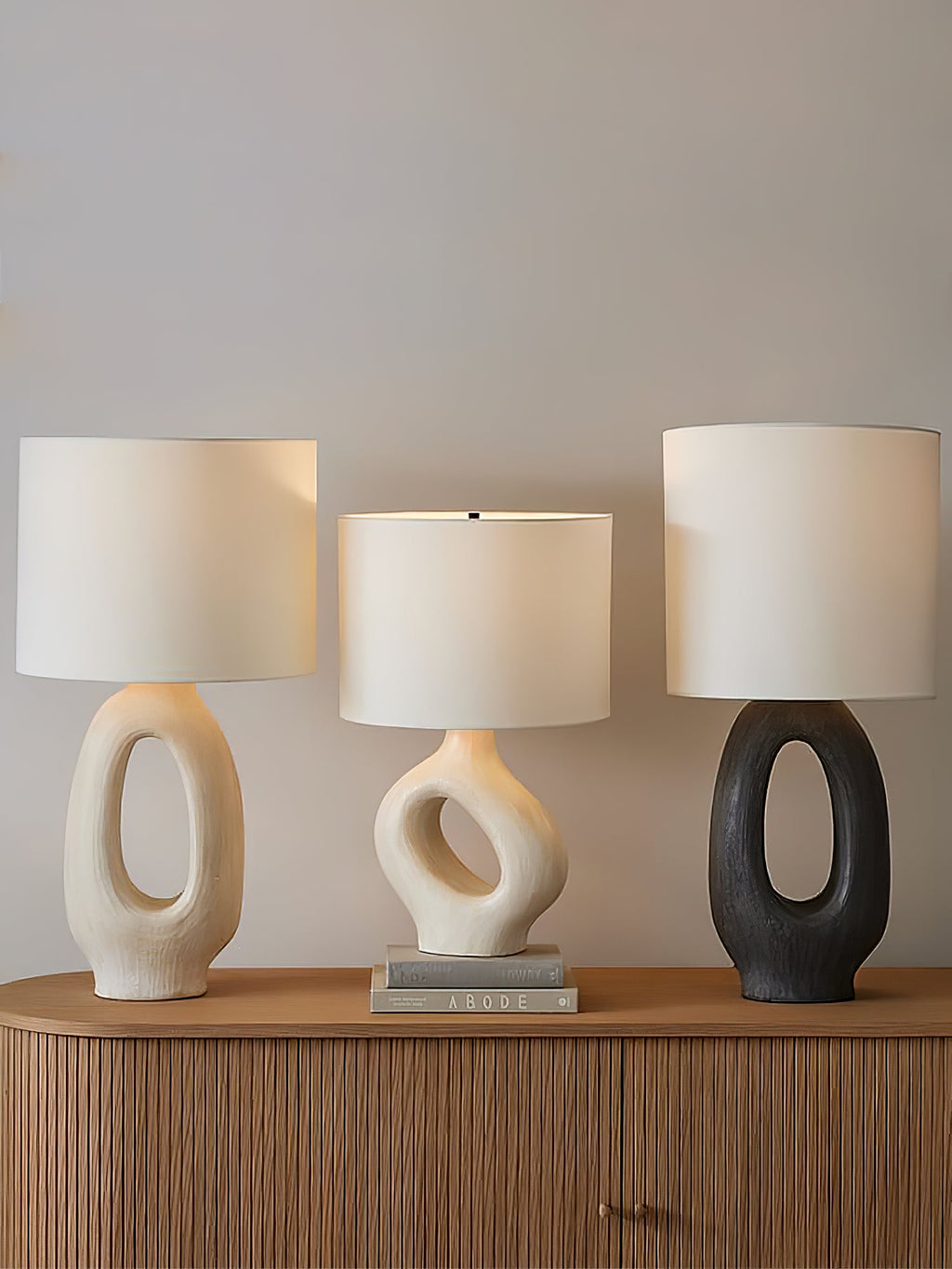 amara-sculptural-table-lamp-anzaz-Black & Grey Lampshade-5
