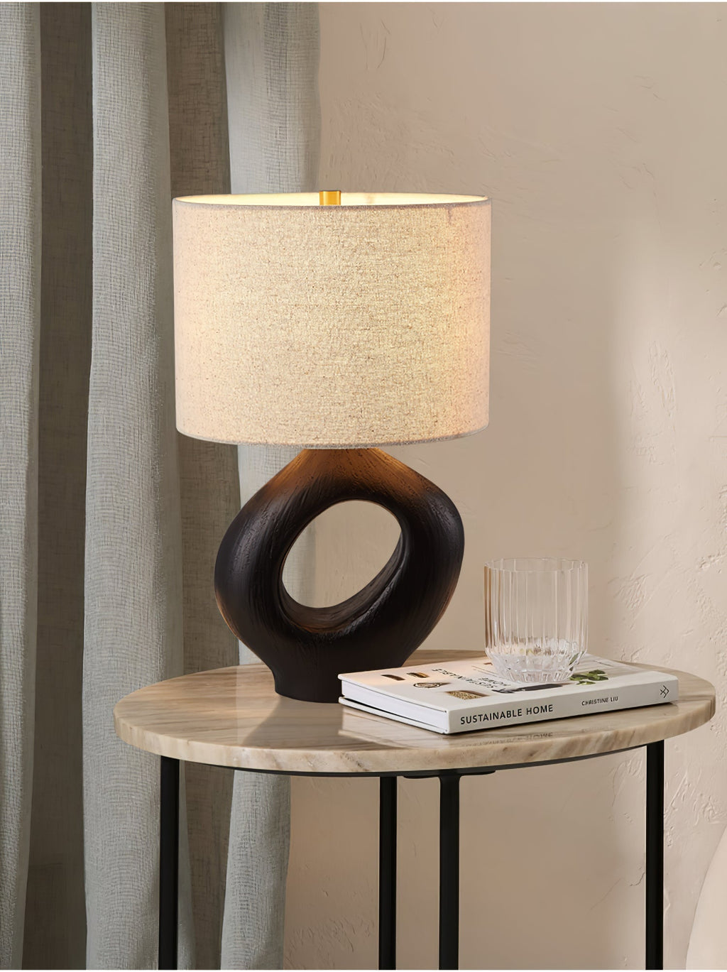 amara-sculptural-table-lamp-anzaz-Black & Grey Lampshade-8
