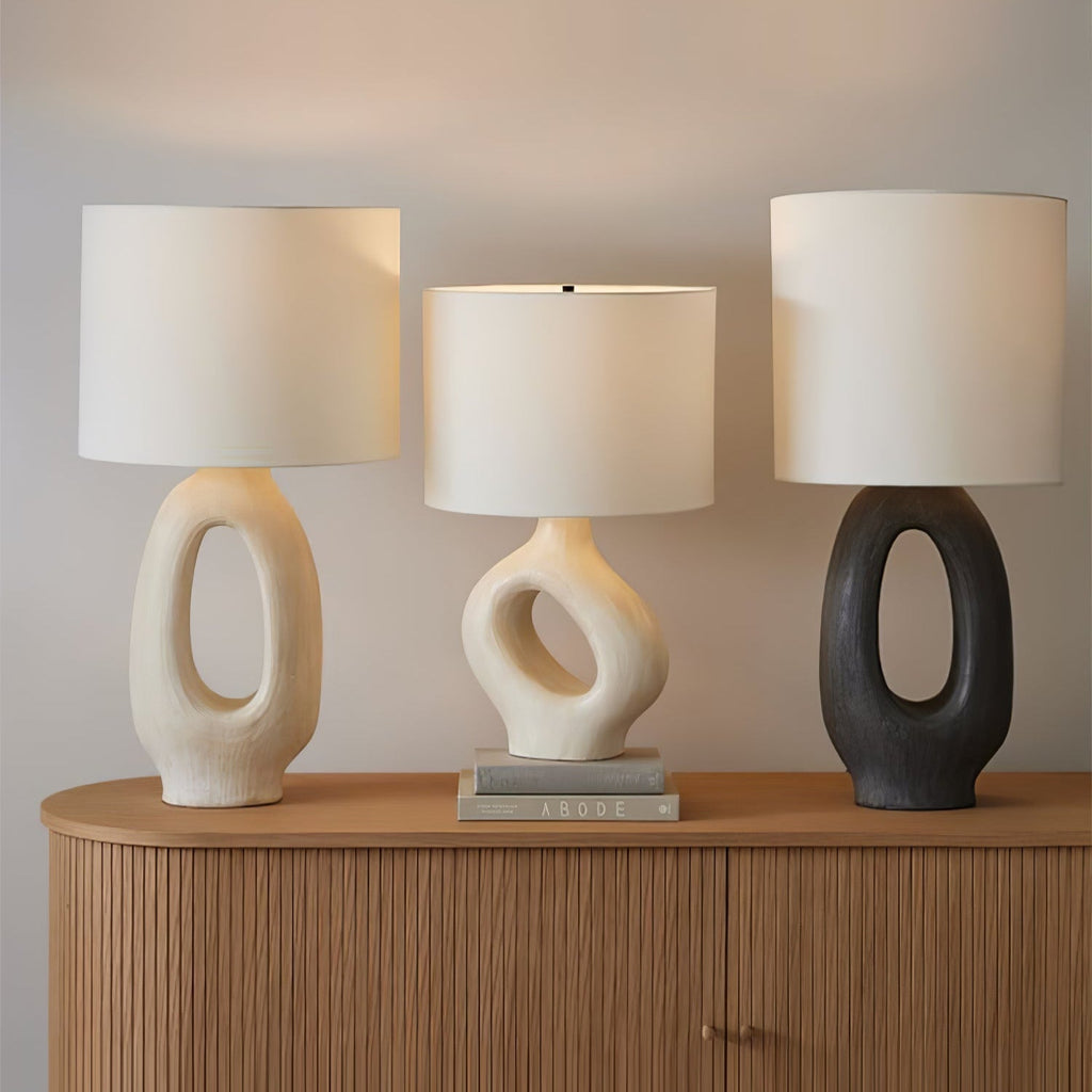 amara-sculptural-table-lamp-anzaz-Black & White Lampshade-2