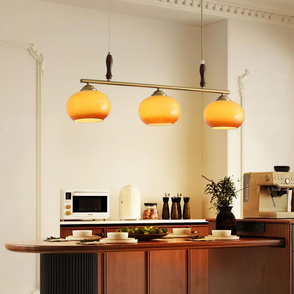 amber-trio-pendant-lamp-anzaz-Gold & Walnut color & Amber-2