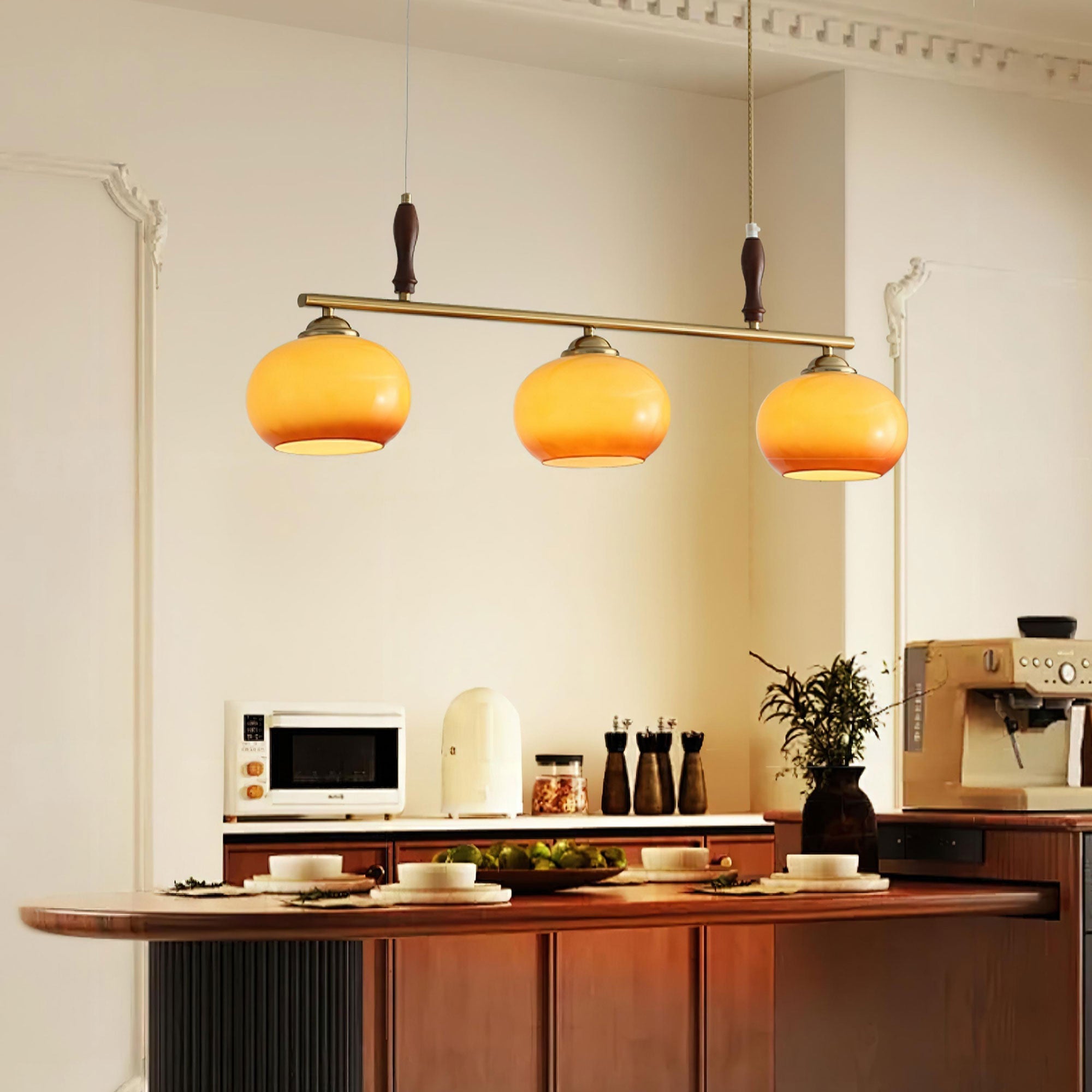 amber-trio-pendant-lamp-anzaz-Gold & Walnut color & Amber-2