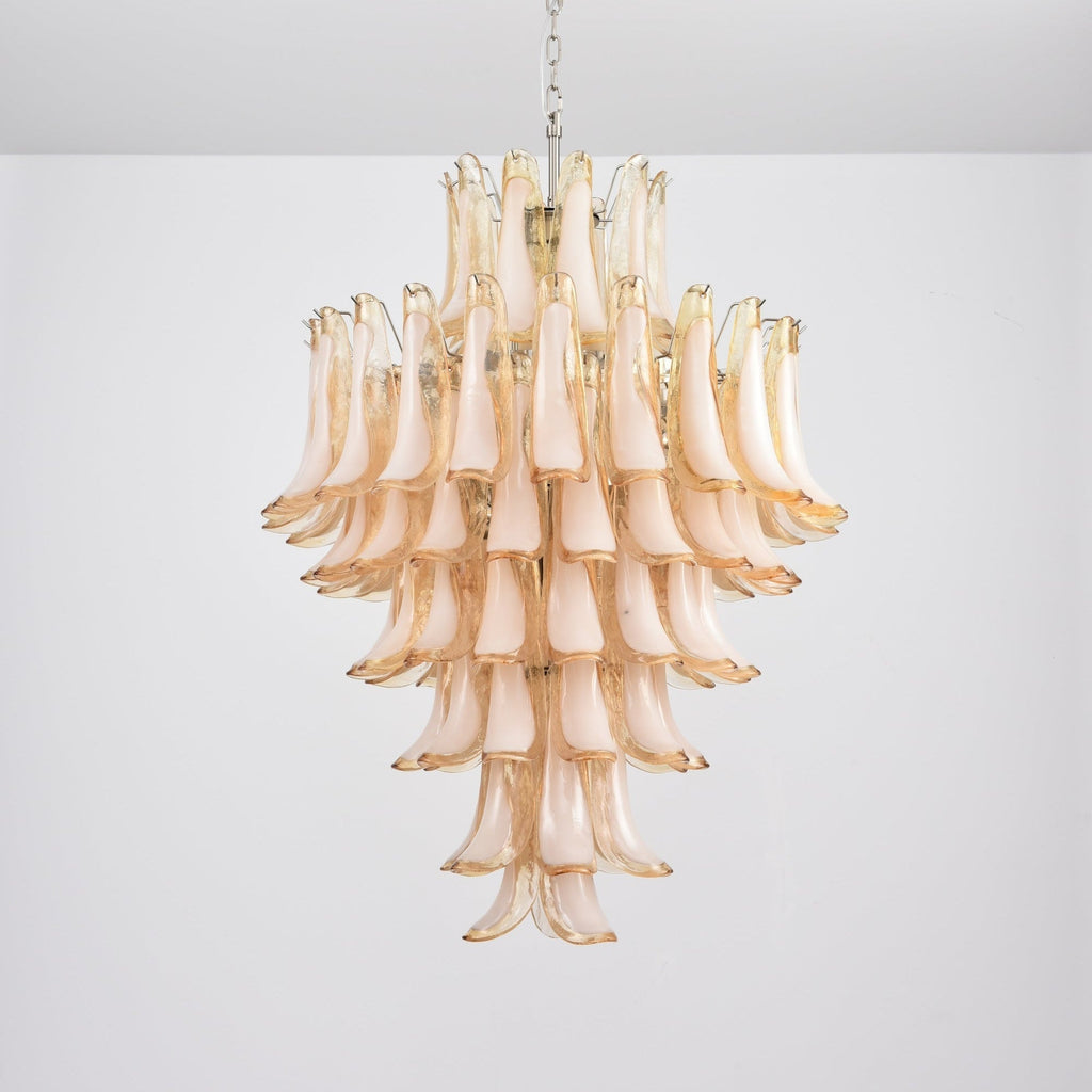 yellow-murano-glass-petals-chandelier-anzaz-Amber Cloud Glass & Copper-2