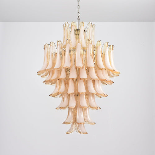 yellow-murano-glass-petals-chandelier-anzaz-Amber Cloud Glass & Copper-2