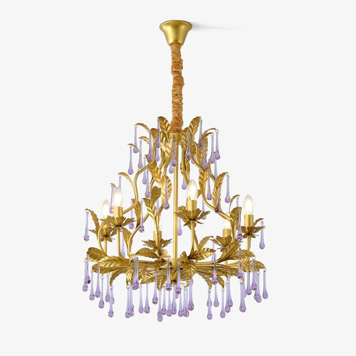 amethyst-drops-crystal-chandelier-anzaz-Gold & Purple glass-1