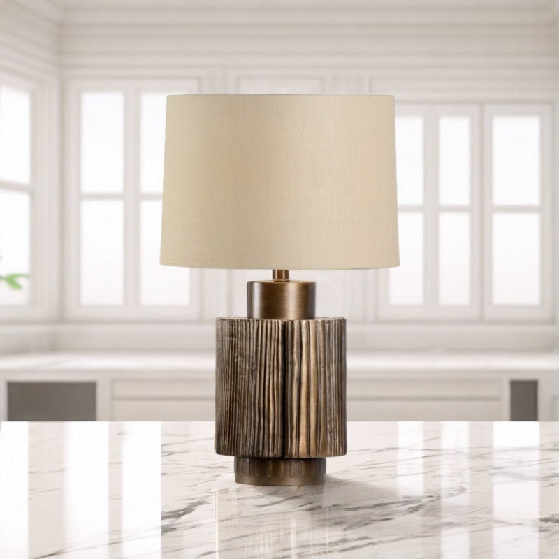 antique-groove-table-lamp-anzaz-Bronze & Beige-2
