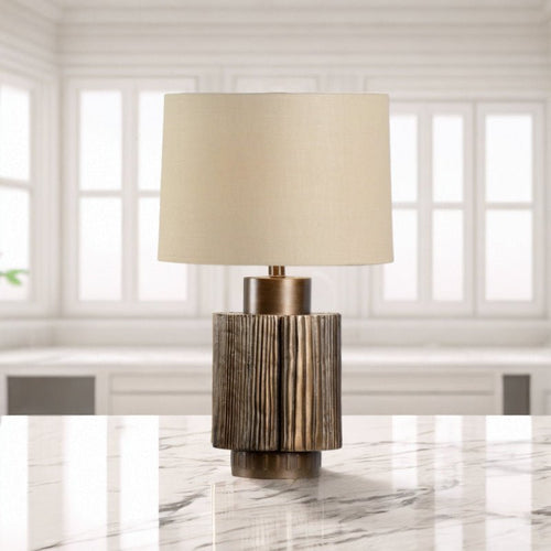 antique-groove-table-lamp-anzaz-Bronze & Beige-2