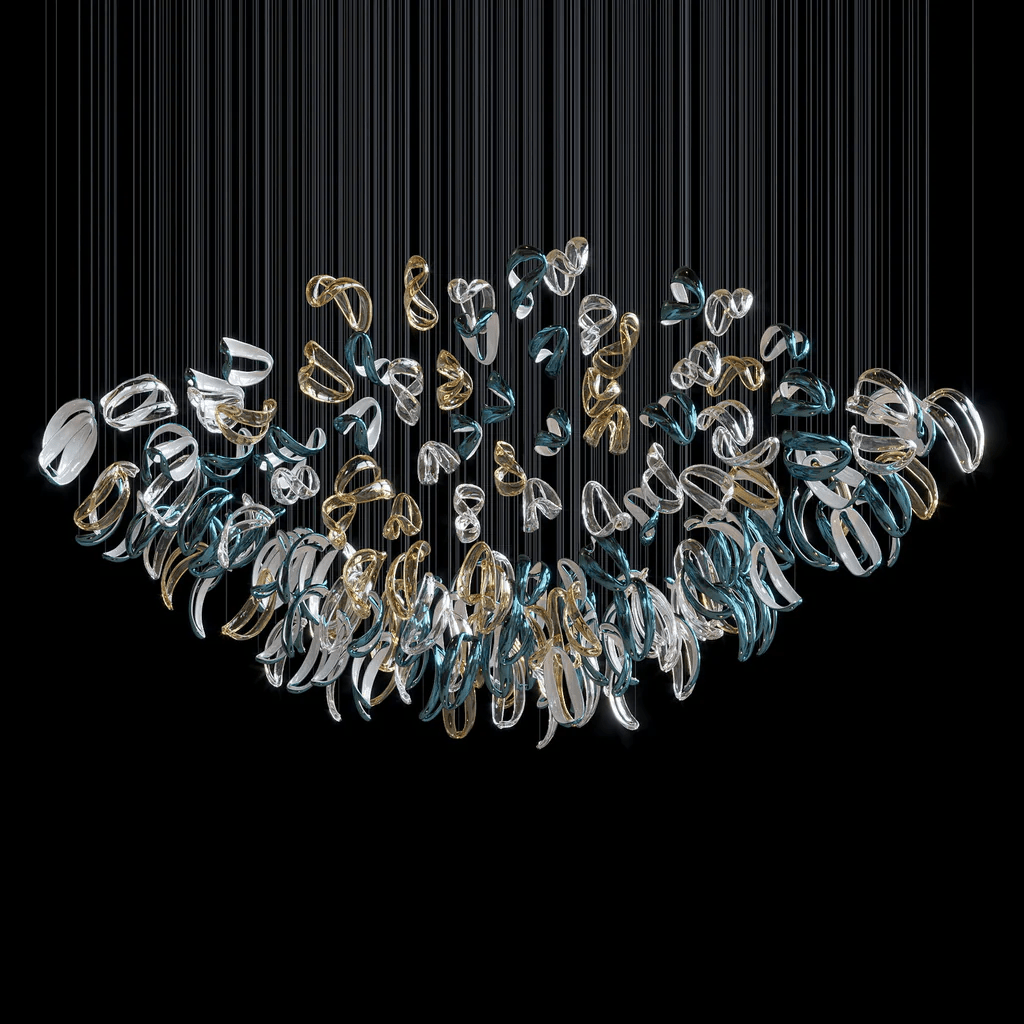 aqua-ripple-glass-art-customize-chandelier-anzaz-Clear & Amber & Blue-3