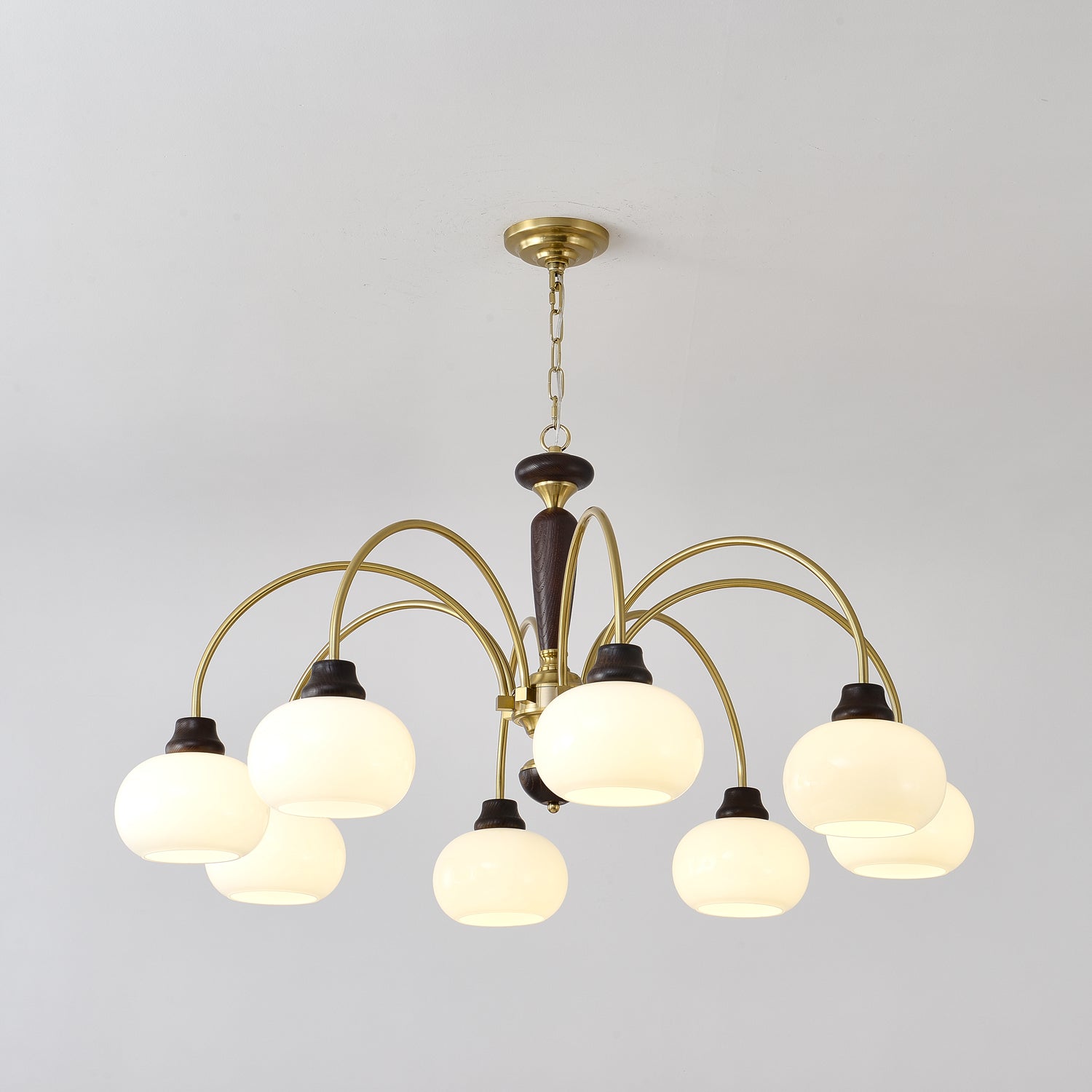 arched-globe-chandelier-anzaz-Walnut Color & Gold-3