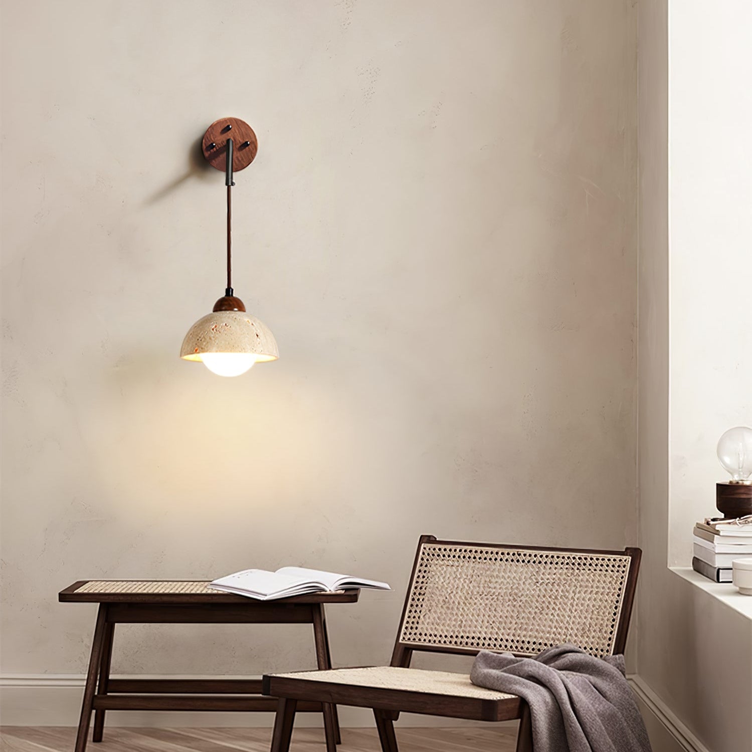 arched-travertine-wall-light-anzaz-Walnut color & Yellow Travertine-4