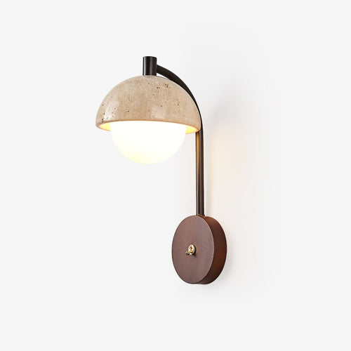 arco-travertine-wall-lamp-anzaz-Yellow Travertine & Walnut Wood-1