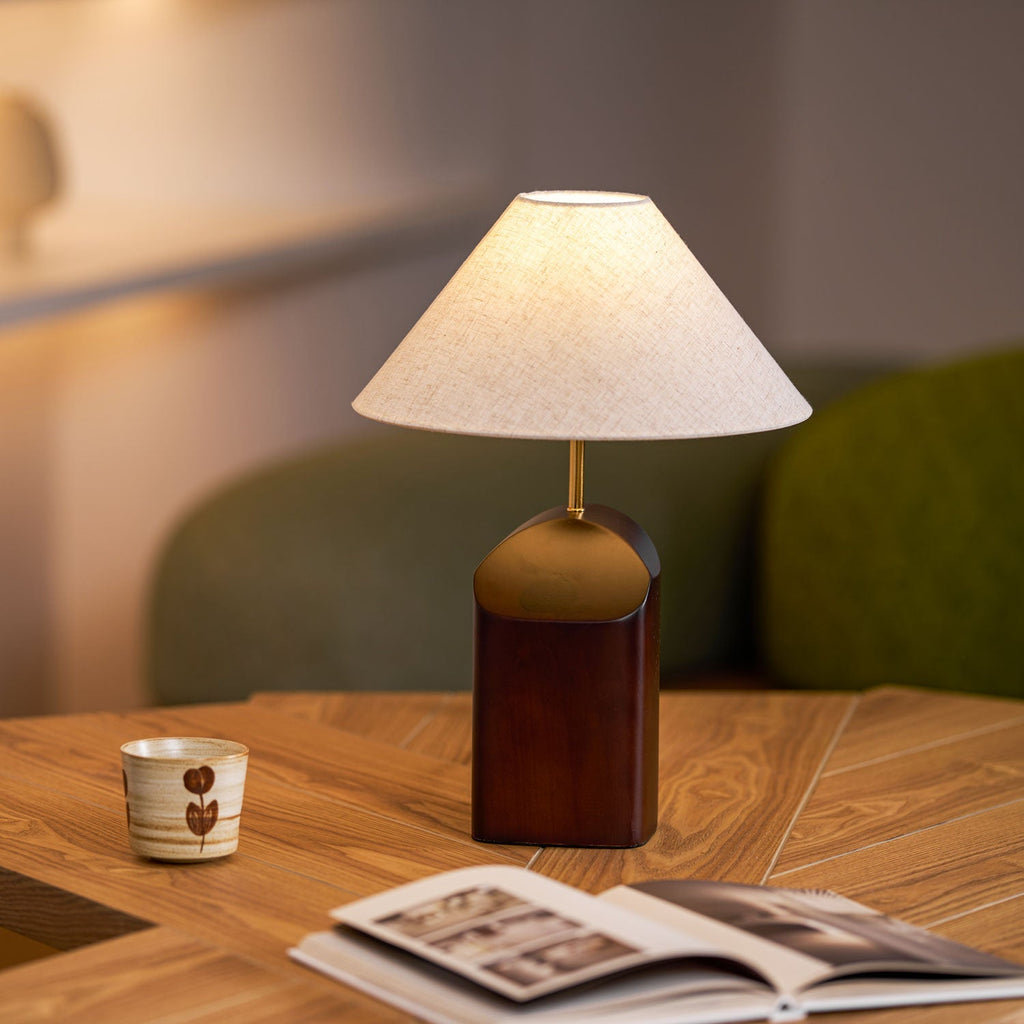 arden-curve-table-lamp-anzaz-Model A: Dark Walnut & Beige linen-2