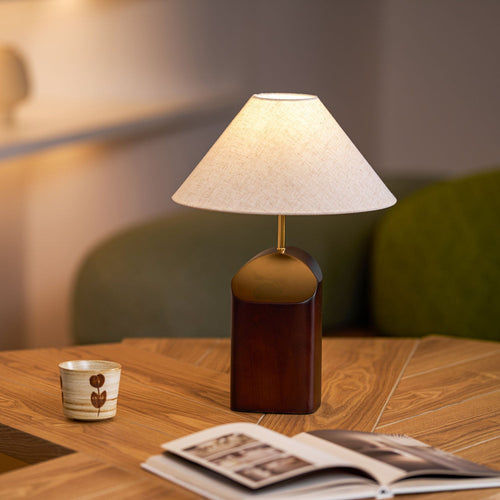 arden-curve-table-lamp-anzaz-Model A: Dark Walnut & Beige linen-2