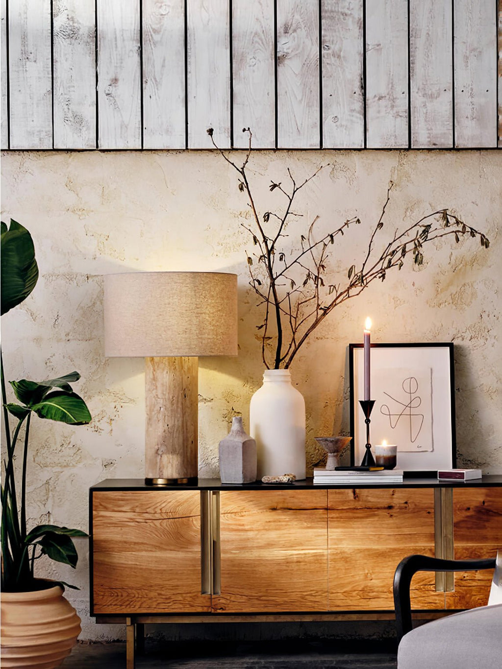 aria-stone-table-lamp-anzaz-Yellow Travertine & Black-8