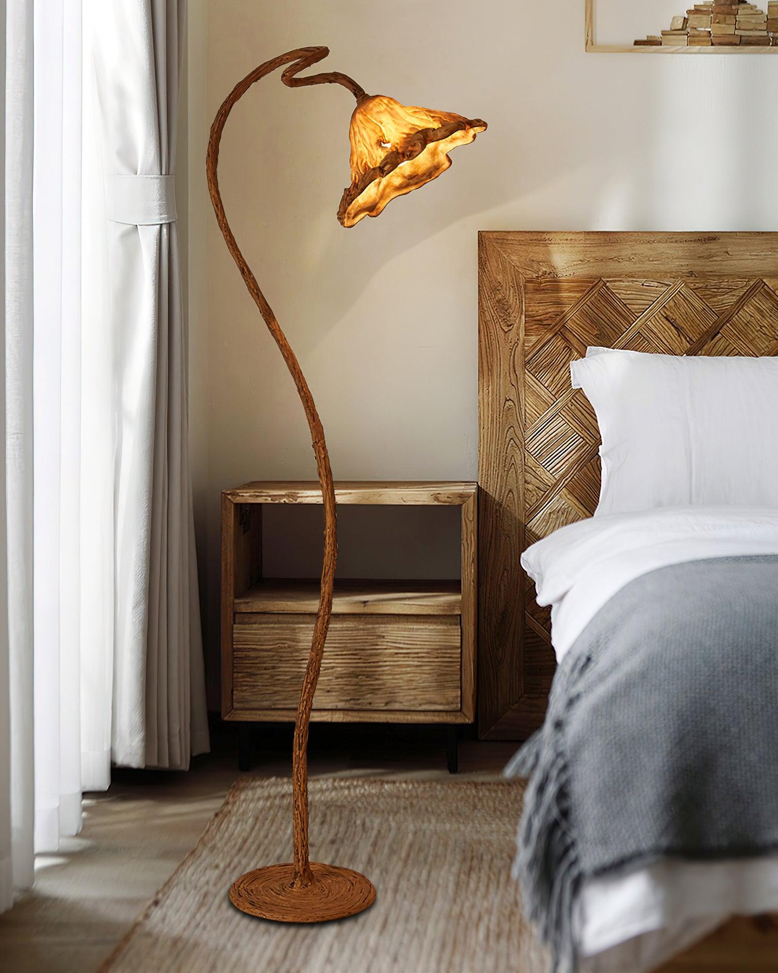 artistic-lotus-leaf-floor-lamp-anzaz-Walnut color-8