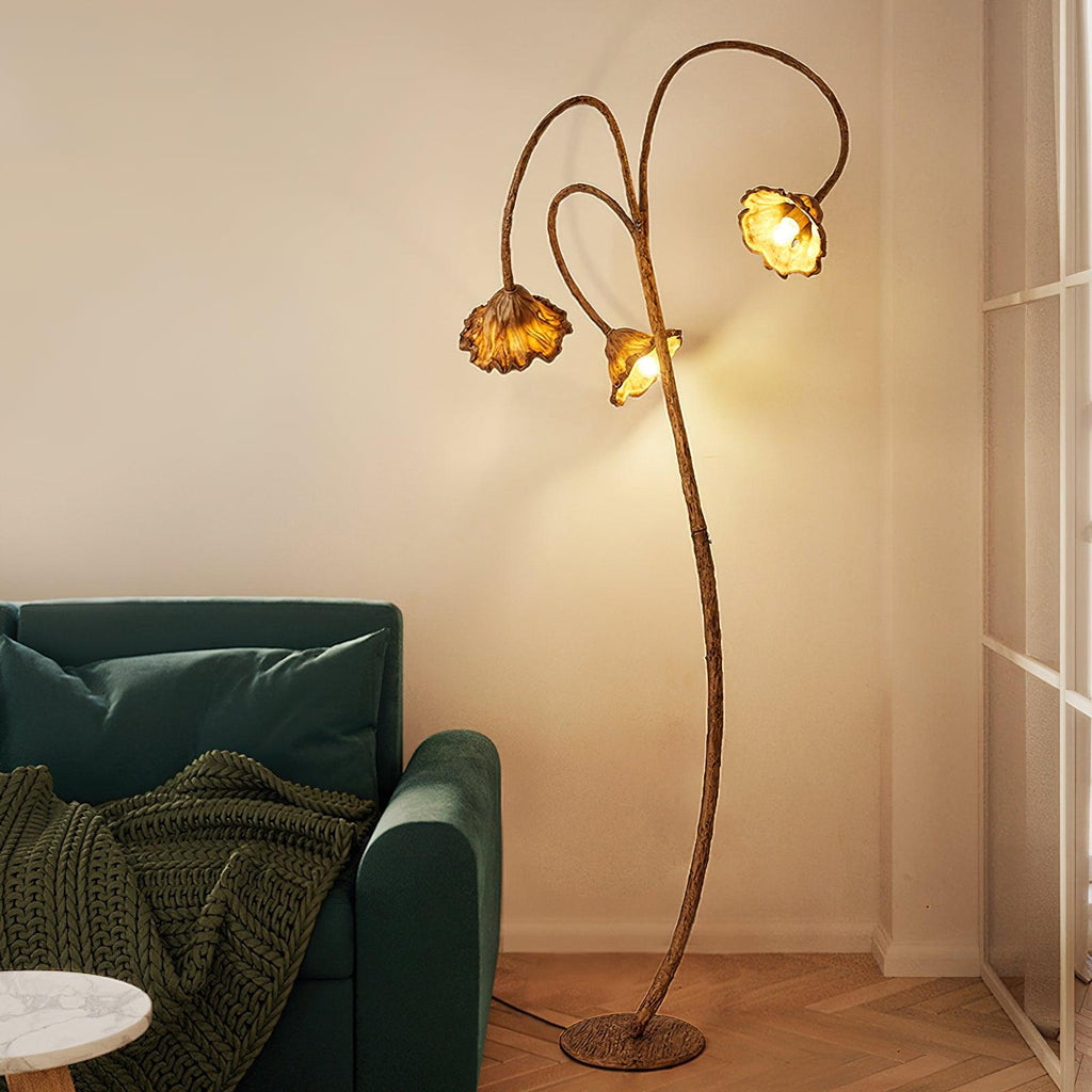 artistic-lotus-leaf-floor-lamp-anzaz-Walnut color-4