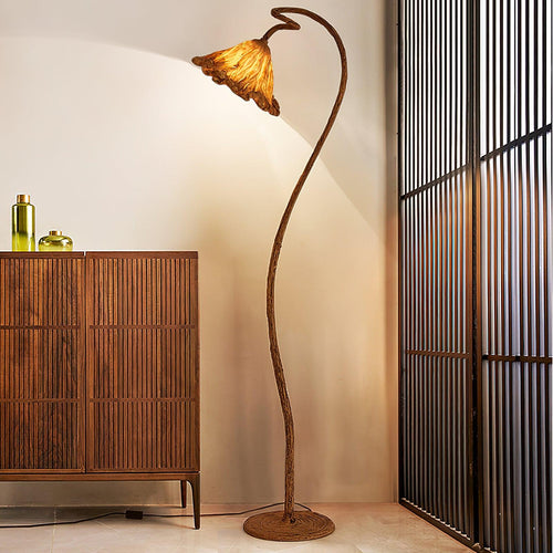 artistic-lotus-leaf-floor-lamp-anzaz-Walnut color-2