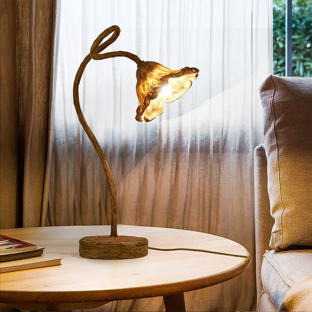 artistic-lotus-leaf-table-lamp-anzaz-Walnut color-2