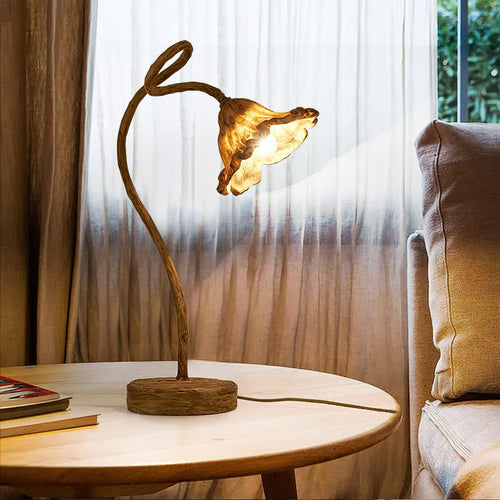 artistic-lotus-leaf-table-lamp-anzaz-Walnut color-2