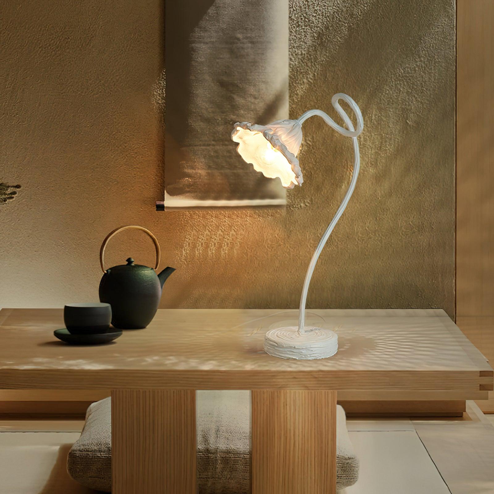 artistic-lotus-leaf-table-lamp-anzaz-Walnut color-4