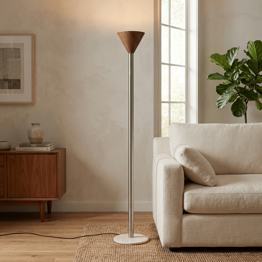 arven-cone-floor-lamp-anzaz-Walnut Color & Chrome-2
