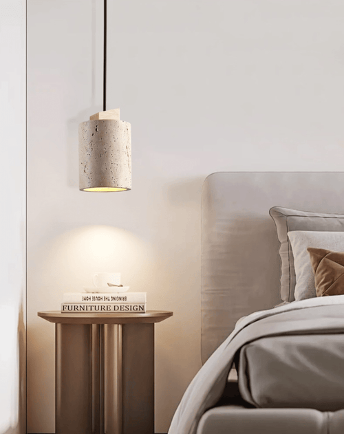 arvo-cylinder-pendant-lamp-anzaz-Walnut Wood & Yellow Travertine-2