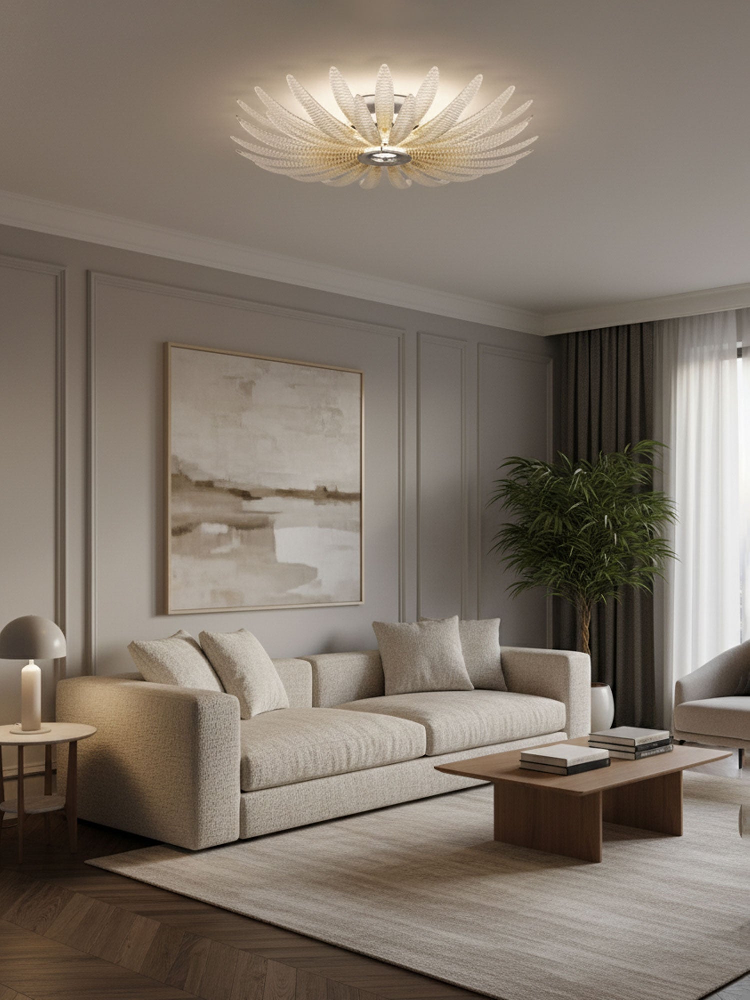 aurelia-glass-petal-ceiling-light-anzaz-Chrome & Clear-3