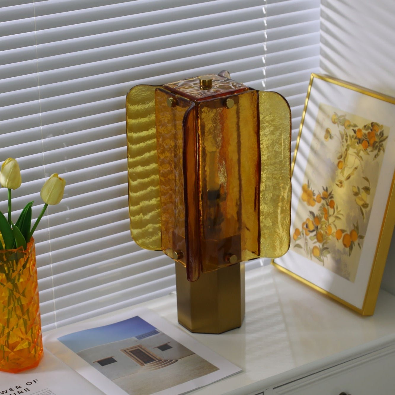 aurelia-glass-table-lamp-anzaz-Amber & Gold-4