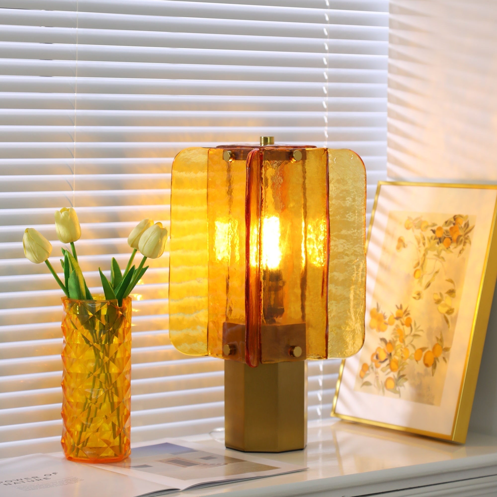aurelia-glass-table-lamp-anzaz-Amber & Gold-3