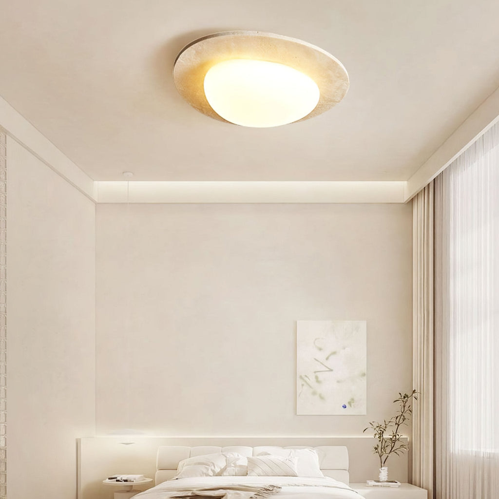 aurora-stone-ceiling-light-anzaz-Yellow Travertine & White-3