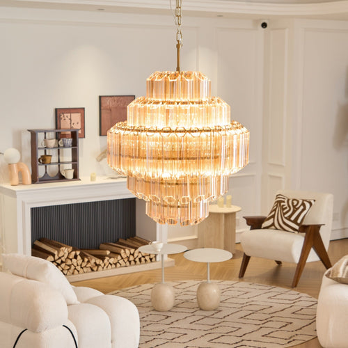 aurum-cascade-murano-chandelier-anzaz-Gold & Clear-2