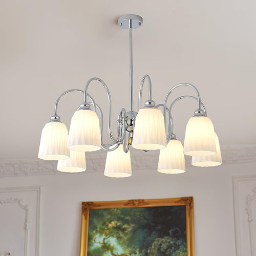 bauhaus-pleated-chandelier-anzaz-Chrome & White-2