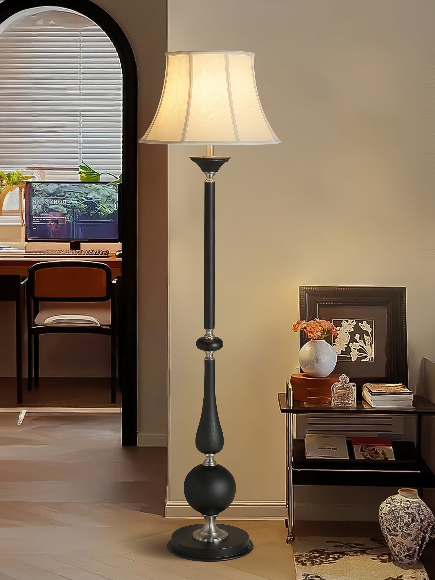 belfort-classic-floor-lamp-anzaz-Black & Beige-3
