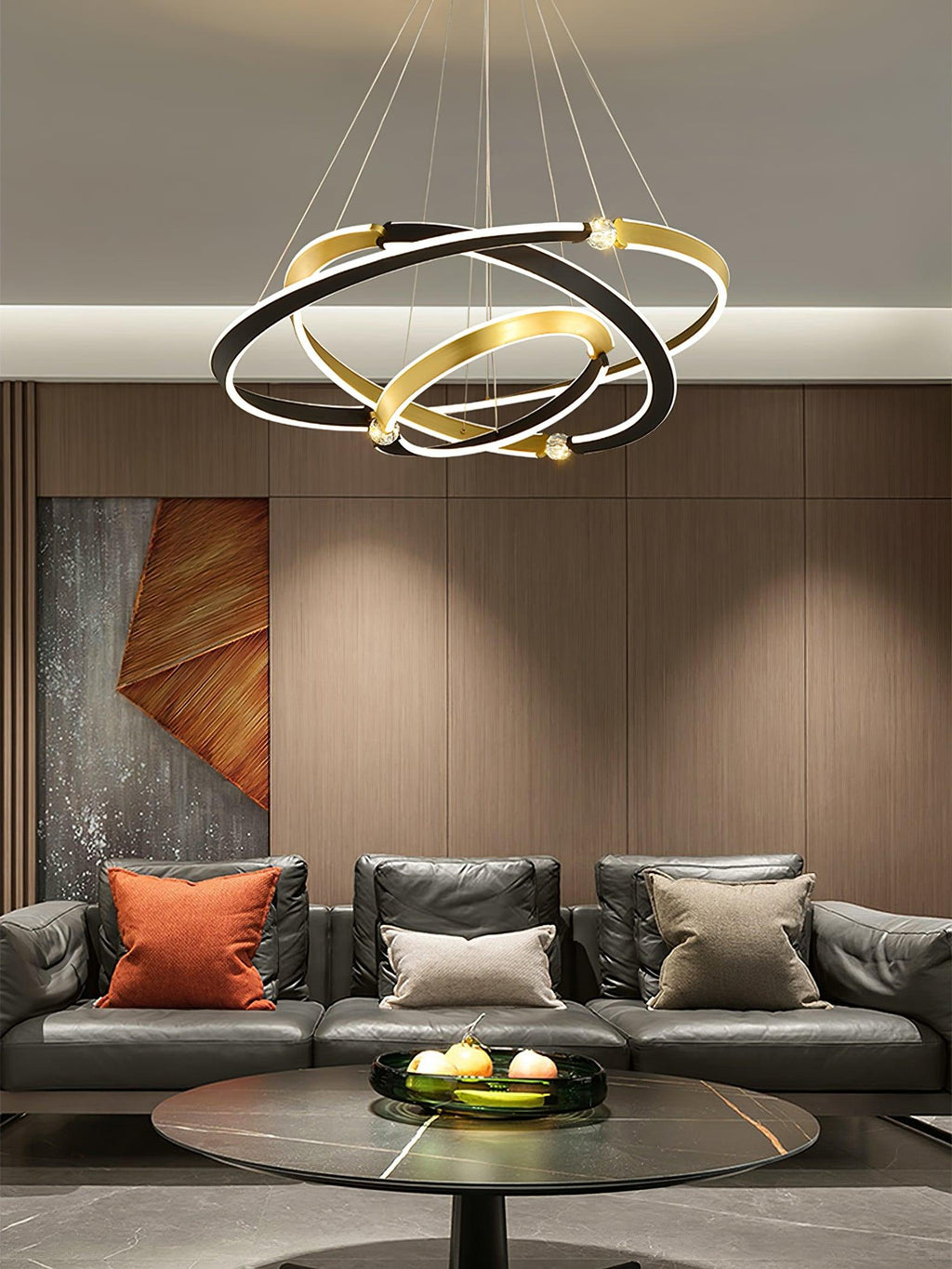 beliani-led-pendant-light-anzaz-Gold & Black-10