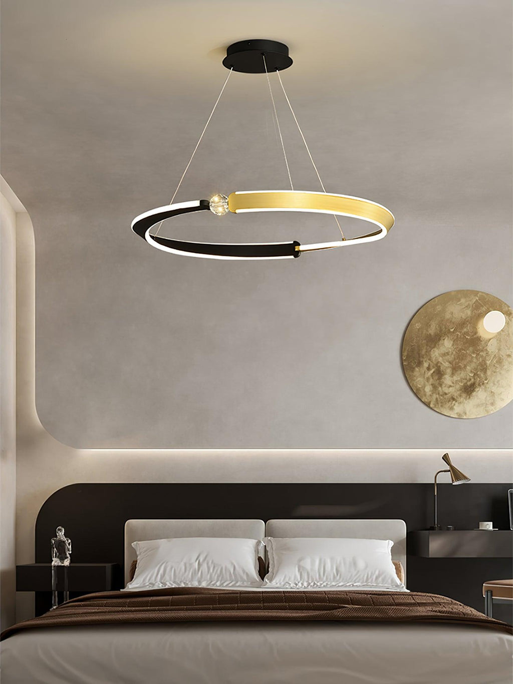 beliani-led-pendant-light-anzaz-Gold & Black-4