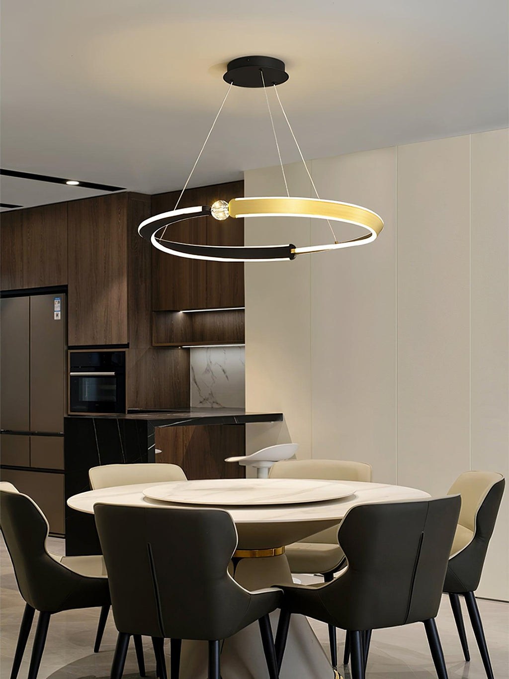 beliani-led-pendant-light-anzaz-Gold & Black-3