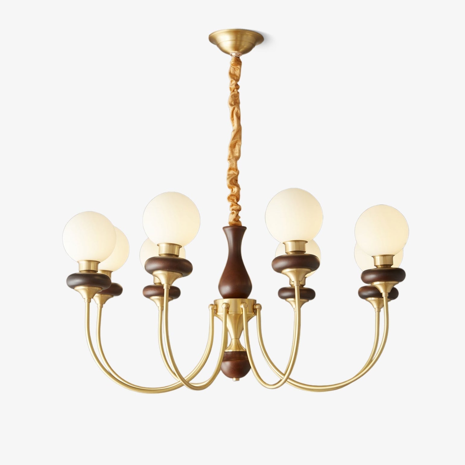 bellagio-arc-chandelier-anzaz-Walnut Color & Brass & White-1