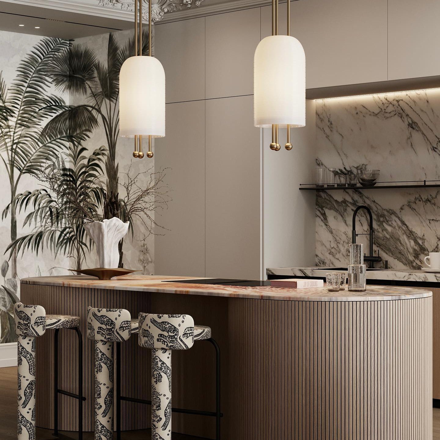 benjamin-pendant-light-anzaz-Gold & White-2