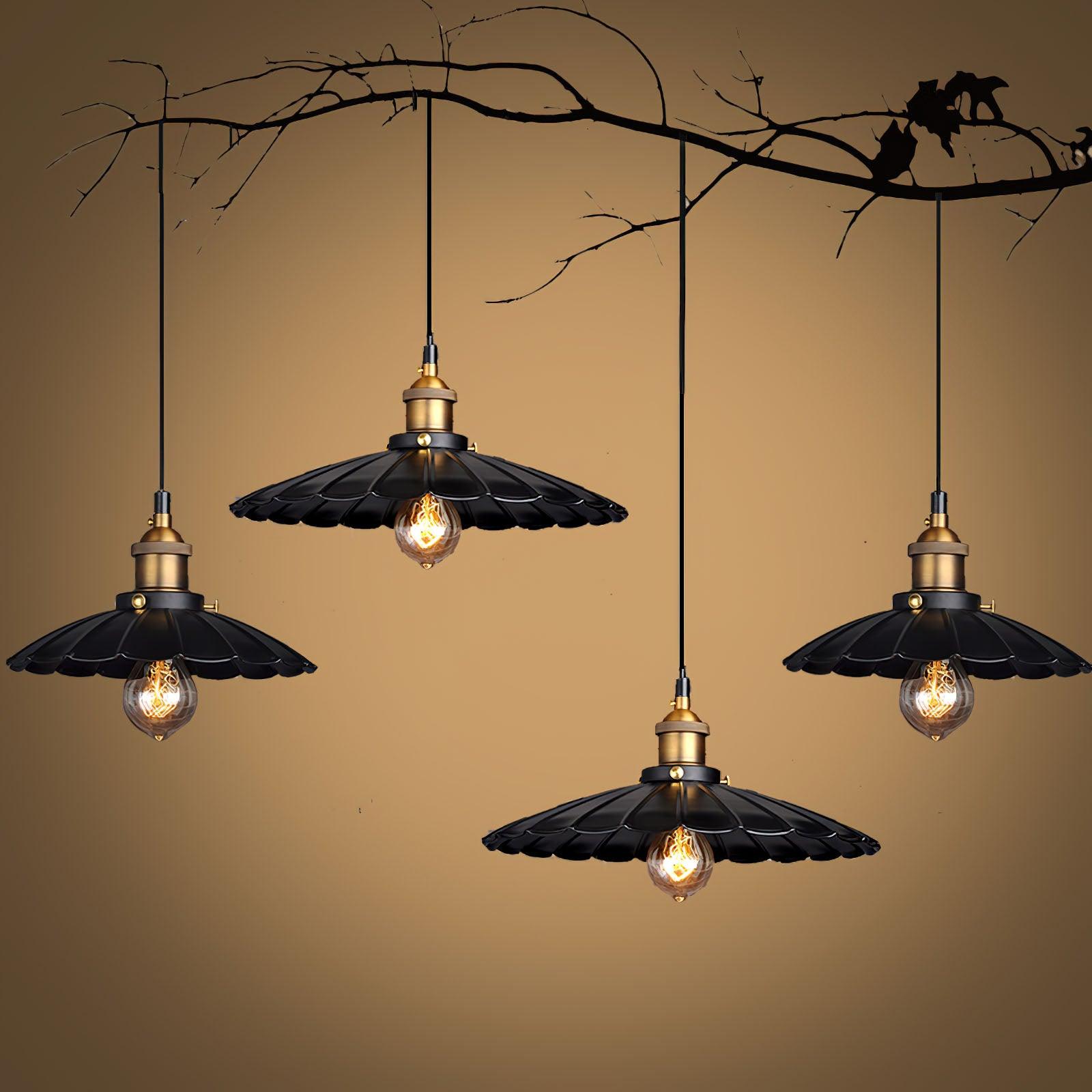 black-skirt-pendant-light-anzaz-Gold & Black-3