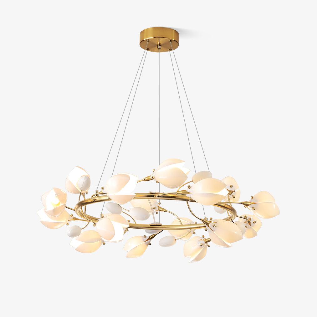 porcelain-magnolia-chandelier-anzaz-Gold & White Ceramic-1