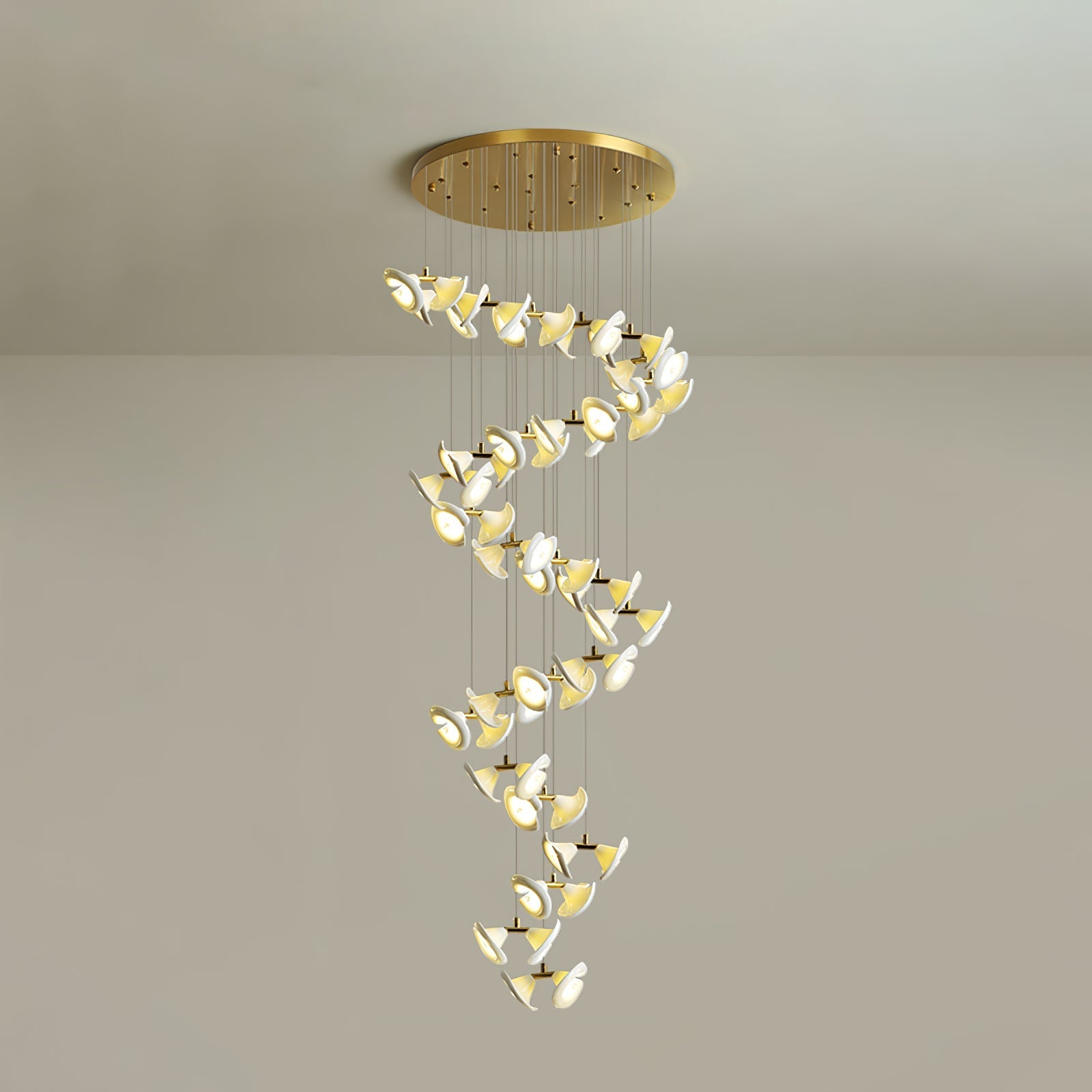 blossom-double-horn-chandelier-anzaz-Gold & White-13