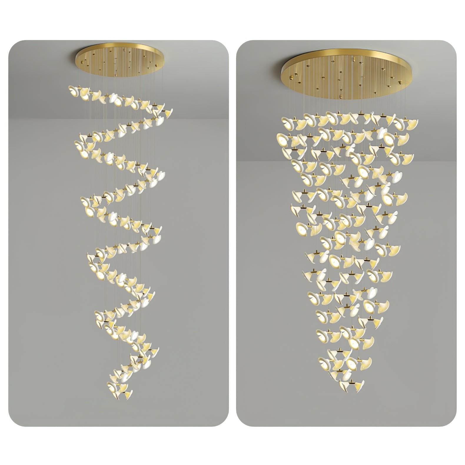 blossom-double-horn-chandelier-anzaz-Gold & White-14
