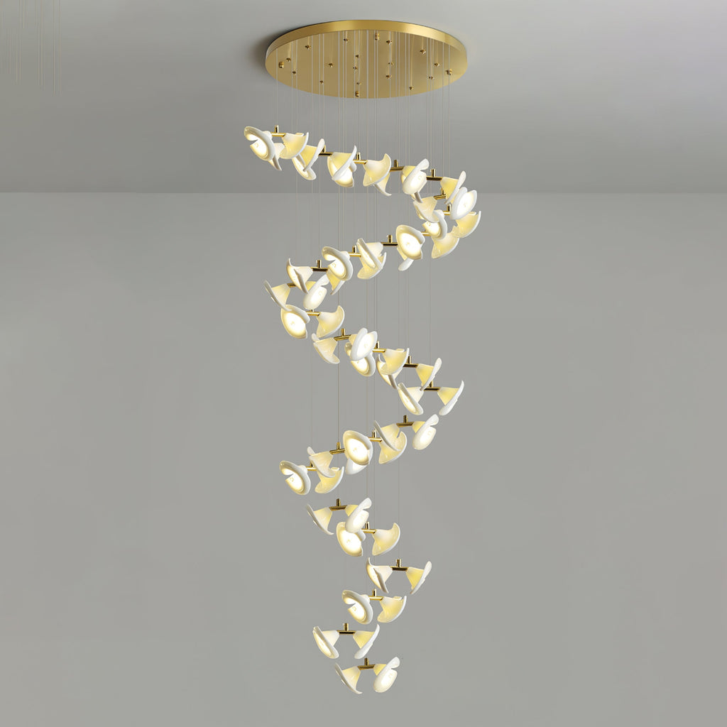 blossom-double-horn-chandelier-anzaz-Gold & White-8