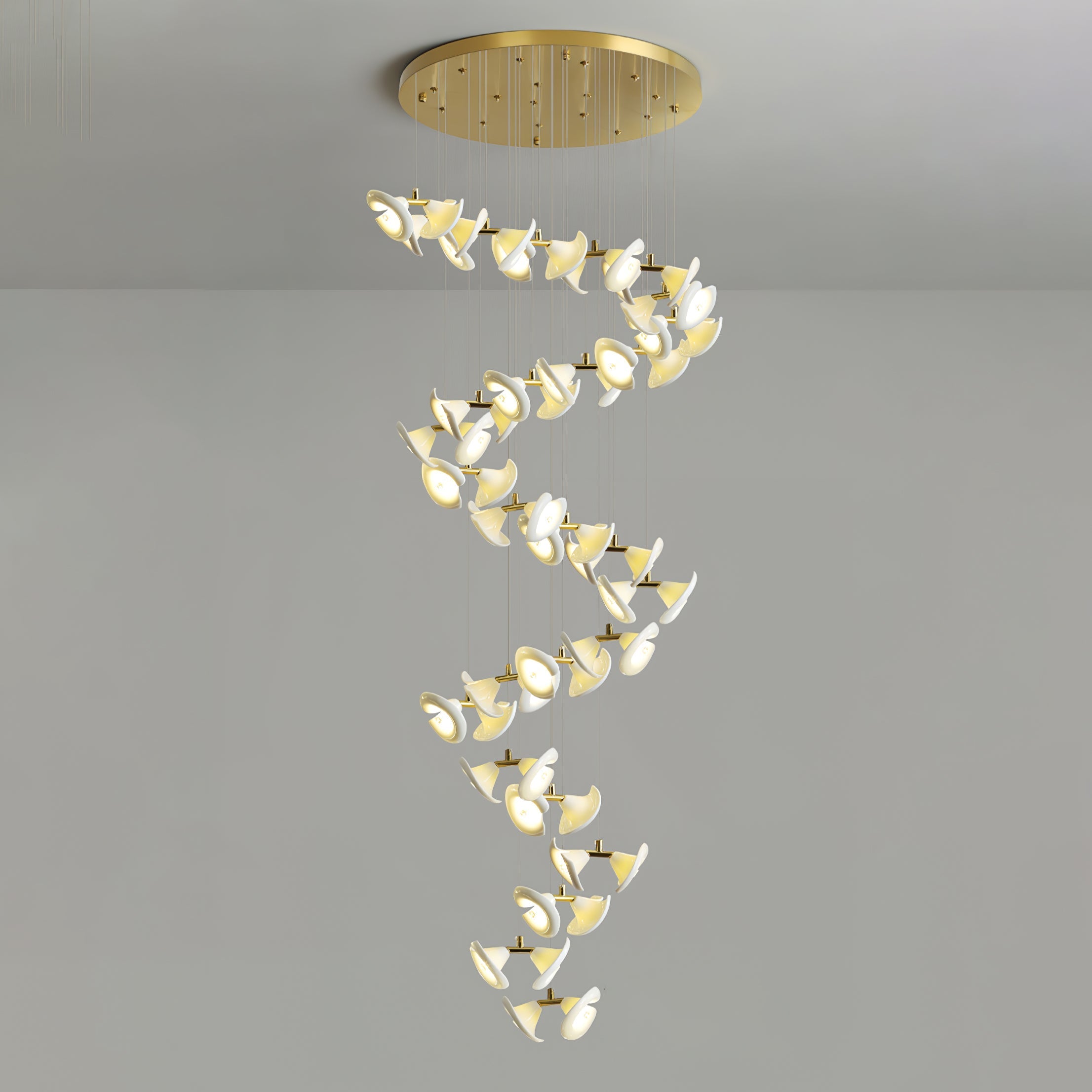blossom-double-horn-chandelier-anzaz-Gold & White-8