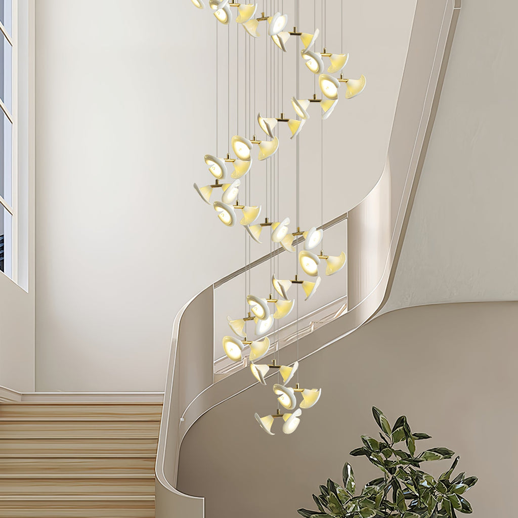 blossom-double-horn-chandelier-anzaz-Gold & White-3